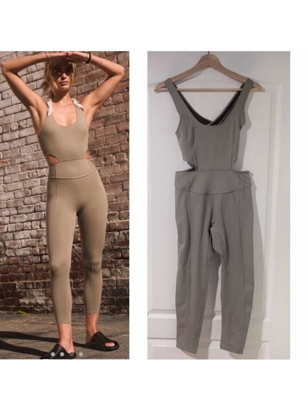 NEW Free People | Back it Up Onesie In Sage Beige